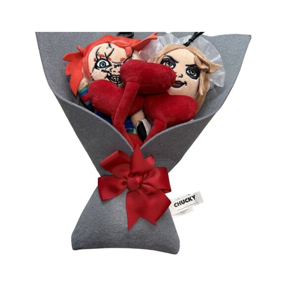 Chucky Ruz Chucky & Tiffany Plush Bouquet 16" Ramo De Peloches Gift Set Ages 8+ - Picture 3 of 7
